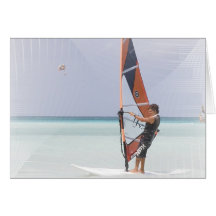 Anfängerwindsurfer-Gruß-Karte