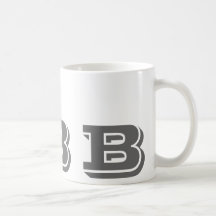 Anfangsb graue moderne Kaffeetasse des Monogramm-