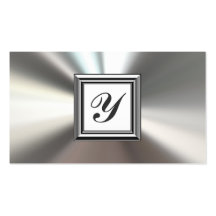 Anfangsmonogramm-Silber-MetallVisitenkarten