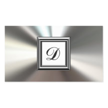 Anfangsmonogramm-Silber-MetallVisitenkarten