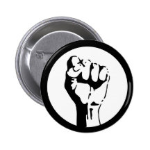 Angehobene Faust Anstecknadelbutton