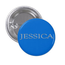 Angehobener silberner Name Jessicas Gewohnheit Buttons