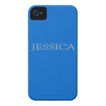 Angehobener silberner Name Jessicas Gewohnheit iPhone 4 Etuis