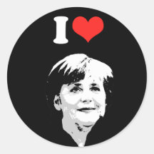 Angela Merkel Runde Aufkleber