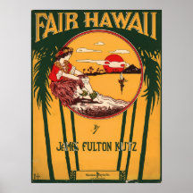 Angemessenes Hawaii Plakatdrucke