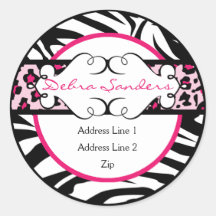 Angesagtes heißes Rosa-und Schwarz-Tierdruck-Adres Sticker