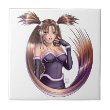 Anime-Mädchen - Nikki Keramikkachel