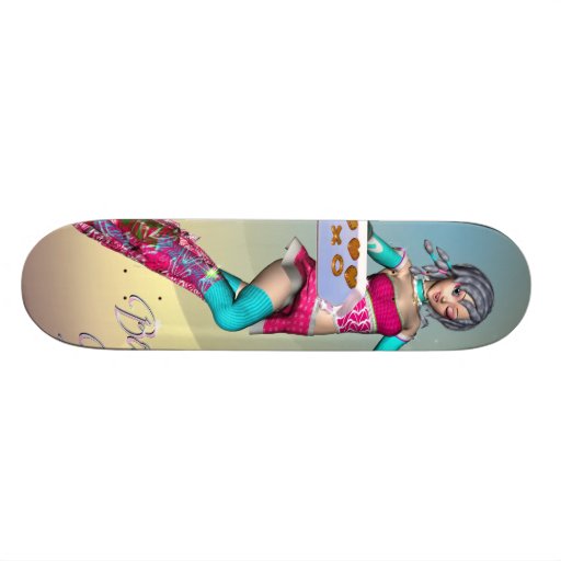 Animemädchen mit Plätzchen Skateboard Bedrucktes Skateboard