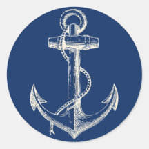 Anker-Seeaufkleber-Dekor-Marine-Blau-Weiß
