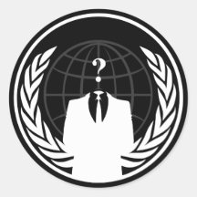 Anonymer internationaler schwarzer Aufkleber