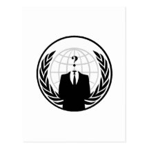 Anonymes internationales Logo Postkarten