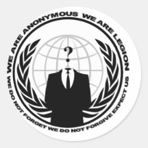 Anonymes Logo w/motto Runde Aufkleber