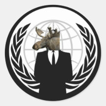 ANONYMOOSE RUNDE AUFKLEBER