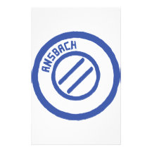 Ansbach blauer Stempel Personalisierte Büropapiere