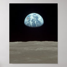 Ansicht Apollo 11 von Erde steigend über den Mond Plakatdrucke