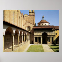 Ansicht der Klöster und der Pazzi Kapelle Plakat