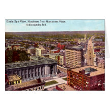 Ansicht Indianapolis Indiana Birdseye Nordost Grußkarten