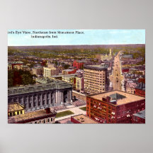 Ansicht Indianapolis Indiana Birdseye Nordost Plakate
