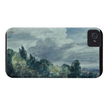 Ansicht über eine breite Landschaft, mit Bäumen im iPhone 4 Hülle