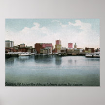 Ansicht von Baltimore 1912 Vintag Plakate