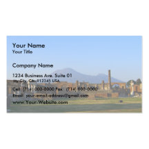 Ansicht von Vesuv über den Ruinen von Pompeji Visitenkartenvorlage