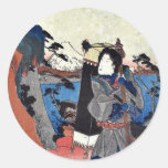 Ansicht von Yui durch Utagawa, Toyokuni Ukiyoe Runder Sticker
