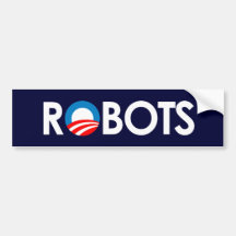 Anti-Obama - Roboter weiß Auto Aufkleber
