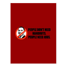 Anti-Obama-T-Shirt - Leutebedarfsjobs Postkarte