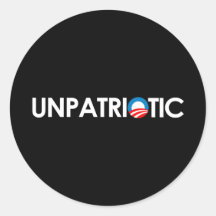Anti-Obama - unpatriotisches Weiß Runder Aufkleber