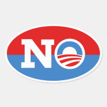 Antibarack obama Biden KEIN Logo-Oval-Aufkleber