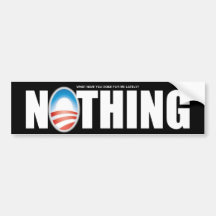 Antibarack obama - nichts auto aufkleber