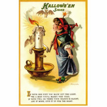 Antike/Vintage stehende Plakette Halloweens Photo Skulpturen