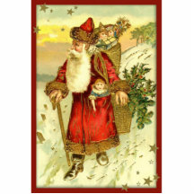 Antike Vintage Vater-Weihnachtssankt-Verzierung Photoausschnitte