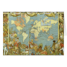 Antike Weltkarte, Britisches Imperium, 1886