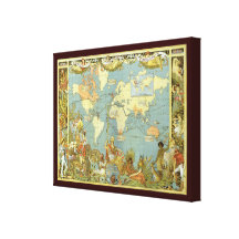 Antike Weltkarte, Britisches Imperium, 1886 Gespannte Galerie Drucke