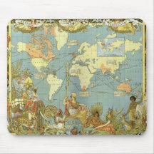 Antike Weltkarte, Britisches Imperium, 1886 Mousepads