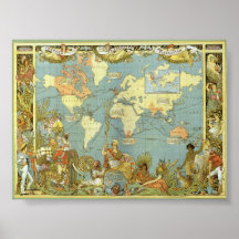 Antike Weltkarte, Britisches Imperium, 1886 Posterdrucke