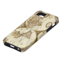 Antike Weltkarte, C. 1680. Durch Frederick de Wit iPhone 5 Etuis