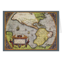 Antike Weltkarte des Amerikas, 1570