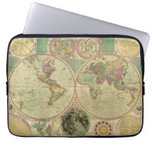 Antike Weltkarte durch Carington Bowles, circa 178 Computer Sleeve Schutzhüllen
