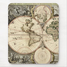 Antike Weltkarte durch Nicolao Visscher, circa 169 Mauspads
