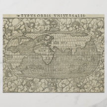 Antike Weltkarte durch Sebastian Münster circa 156 Individuelle Flyer