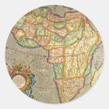Antike Welts-Mercator-Karte von Afrika, 1633 Runde Aufkleber
