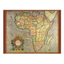 Antike Welts-Mercator-Karte von Afrika, 1633 Postkarten