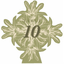 Antiker olivgrüner BlumenTischnummer-Ausschnitt