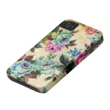 Antikes Blumenmuster iPhone 4 Case-Mate Hüllen