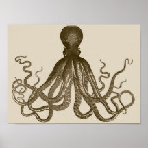 Antikes Kraken-Plakat