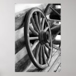 Antikes Rad-Schwarzweiss-Plakat