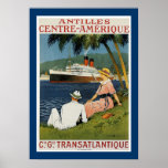 Antillen-Mitte Amerique Plakat