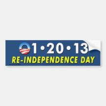 AntiObama "12013 Re-Unabhängigkeit Tages" Aufklebe Auto Sticker
